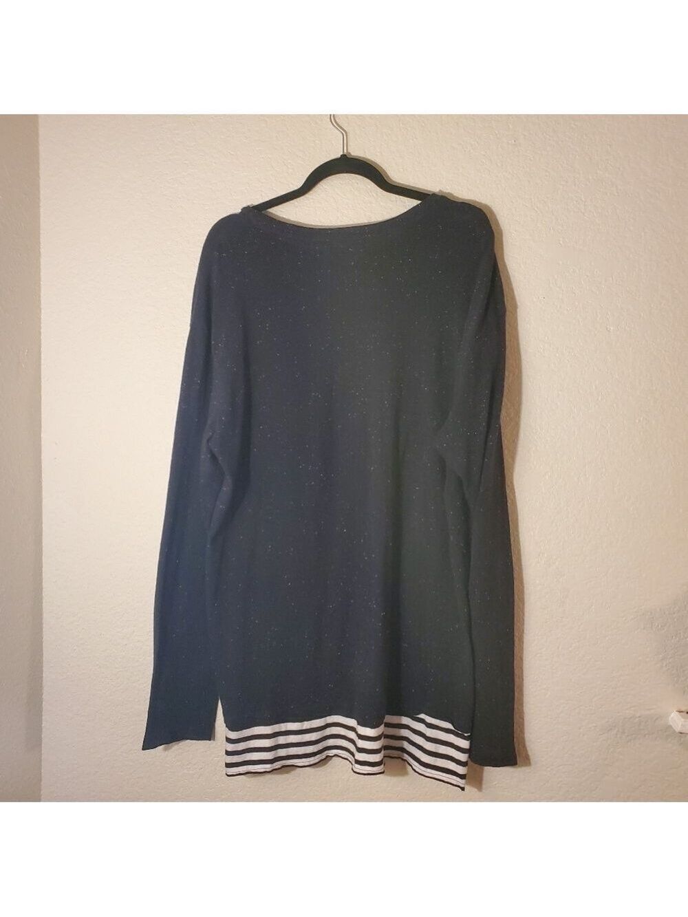 PacSun Black White Speckle Stripe Longer Fit Top